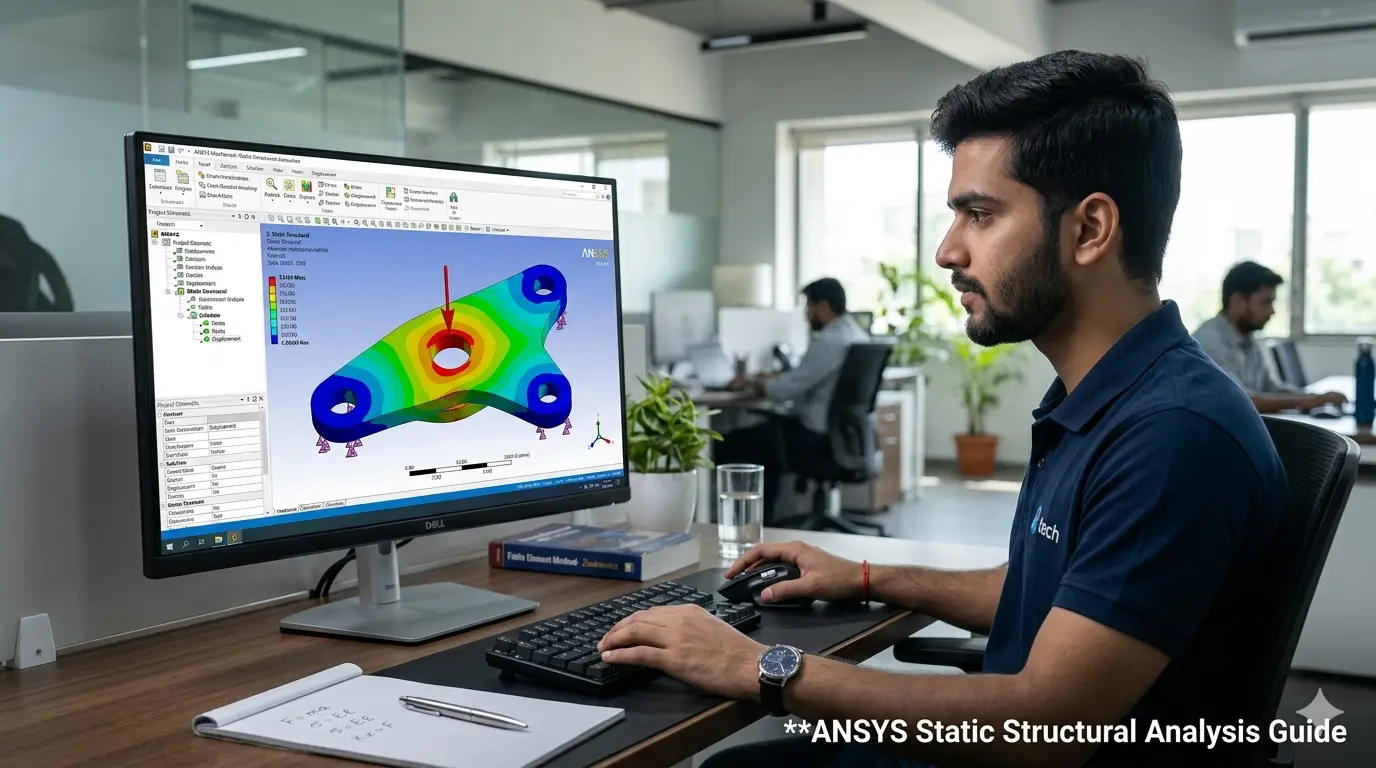 ANSYS Static Structural Analysis Tutorial – Step-by-Step for Beginners