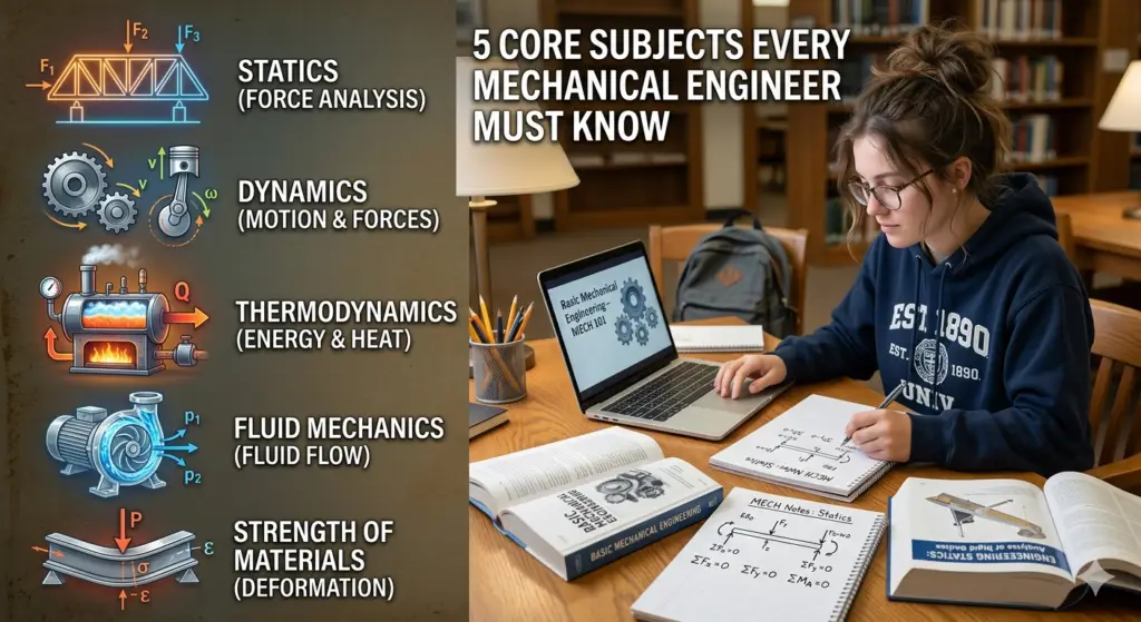 Mechanical Engineering Basics for Beginners: 5 Core Subjects You Must Know