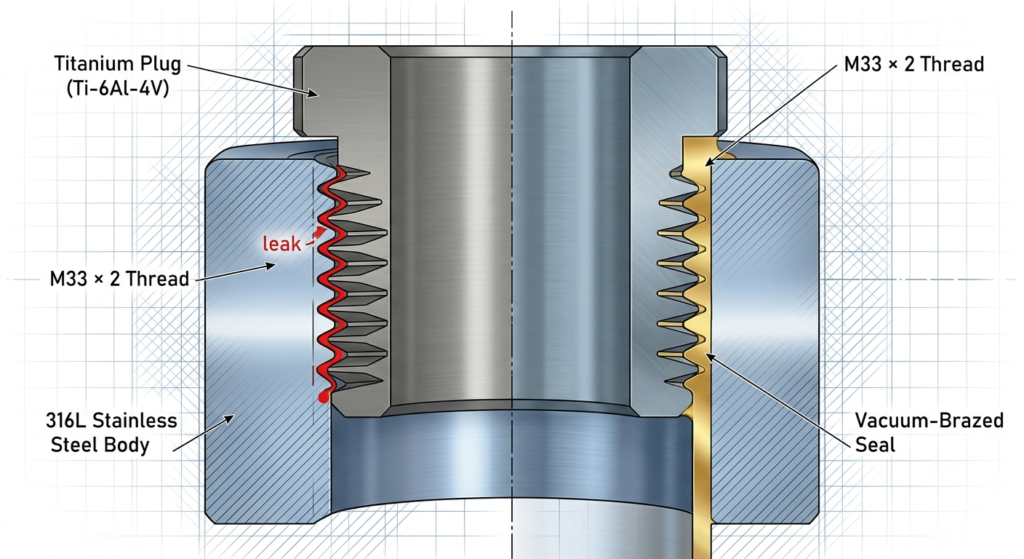 Eliminating Leakage in an M33 Titanium-to-Steel Valve Thread: A Vacuum Brazing Concept